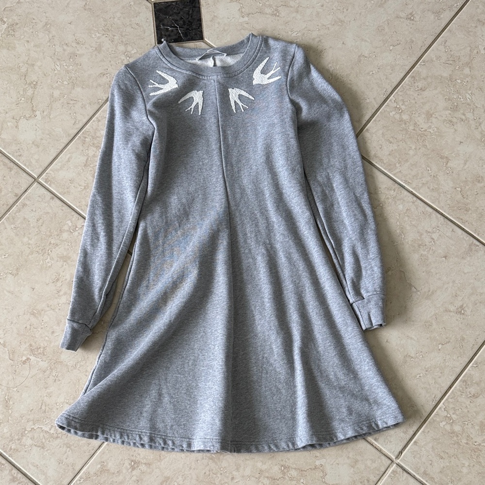 McQ Alexander McQueen Gray Long Sleeve Dress